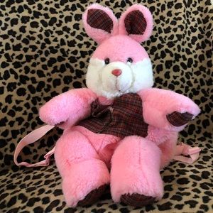 Vintage Kawaii Rabbit Plush Backpack